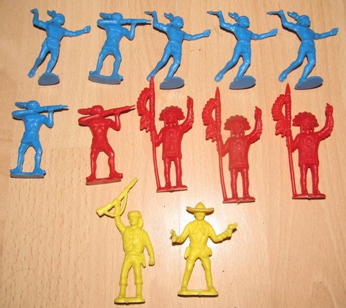 Figuren kunststoff blau - 12, –